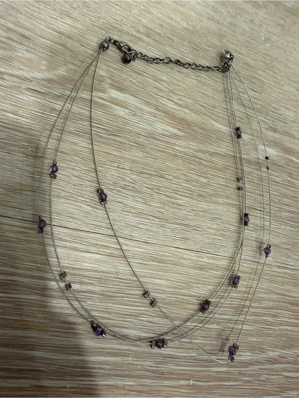 Delicate Multi-Strand Purple Bead Necklace - Women Jewelry